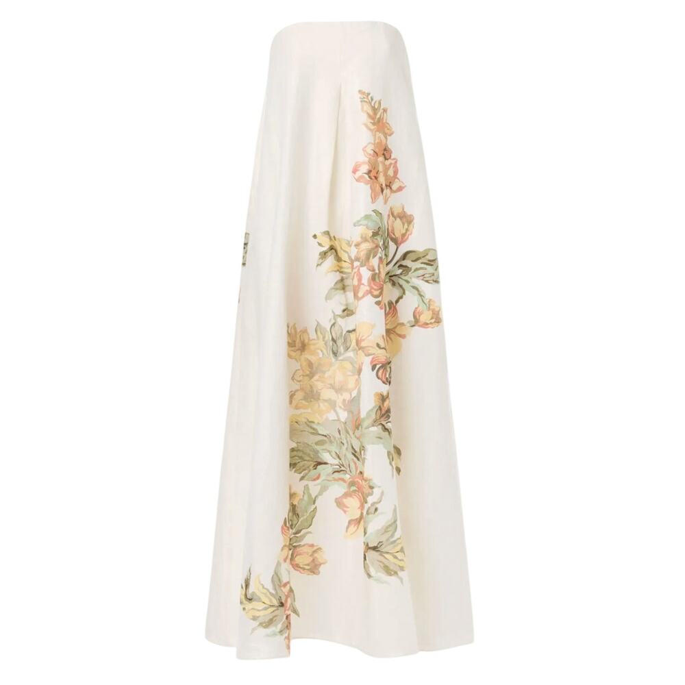 Women's Cream Floral Maxi Dress